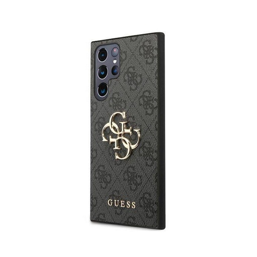 Samsung Galaxy S22 Ultra Guess PU 4G Metal Logo puzdro (Sivý) - GUHCS22L4GMGGR
