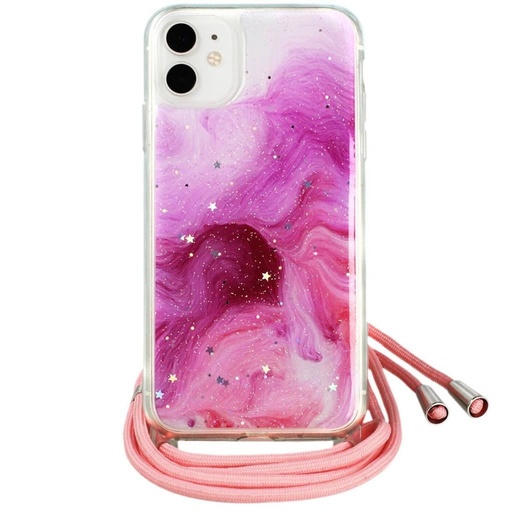 Apple iPhone 12/12 Pro na krk závesný glitter zadný kryt (Ružový)