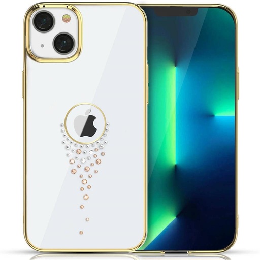 Apple iPhone 13 Kingxbar sky series Swarovski s kamienkami zadný kryt (Zlatý)