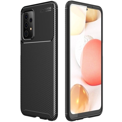 Samsung Galaxy A52 4G/A52 5G/A52s 5G carbon fiber silikónový zadný kryt (Čierny)
