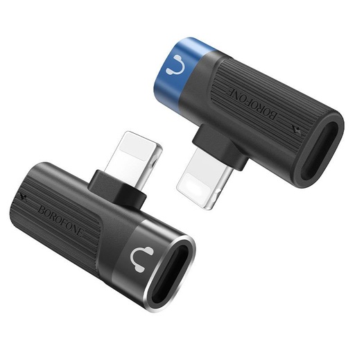 Borofone BV14 lightning adaptér, Dual Lightning digitálny audio konverter, čierny