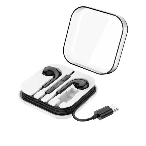 Hoco M1 Max headset (type-c), drôtový slúchadlo Type-C s konektorom a s mikrofónom, čierny