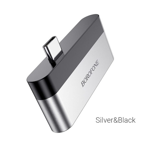 Borofone DH2 HDMI adaptér, adaptér USB-C HDMI + USB3.0, hliník zliatina, široký okruh kompatibilita, čierny