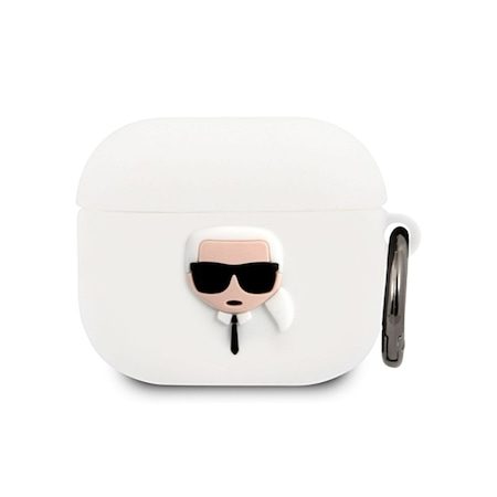 Apple AirPods 3 Karl Lagerfeld Karl Head pro puzdro (Biely) – KLACA3SILKHWH