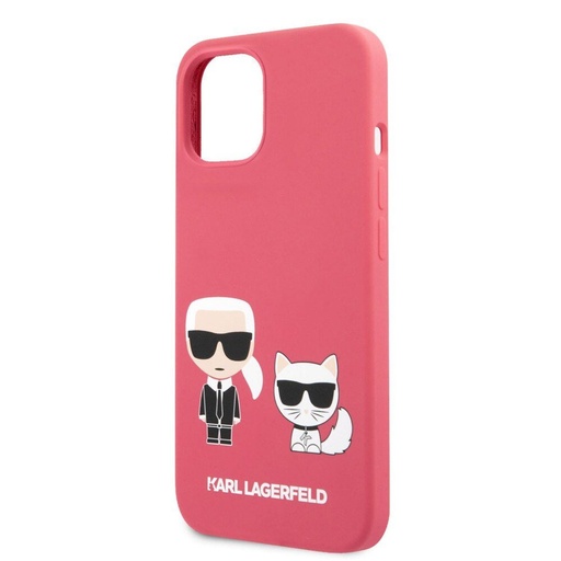 Apple iPhone 13 Karl Lagerfeld & Choupette tekutý silikónové puzdro (Červený) – KLHCP13MSSKCP