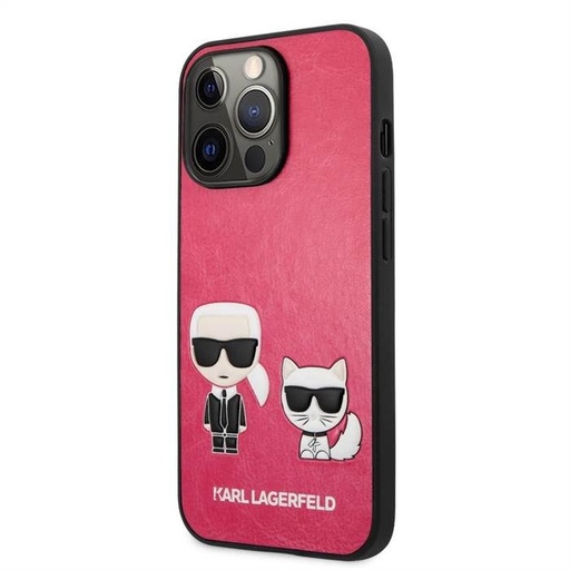 Apple iPhone 13 Pro Max Karl Lagerfeld & Choupette PU kožené puzdro (Fukszia) – KLHCP13XPCUSKCP