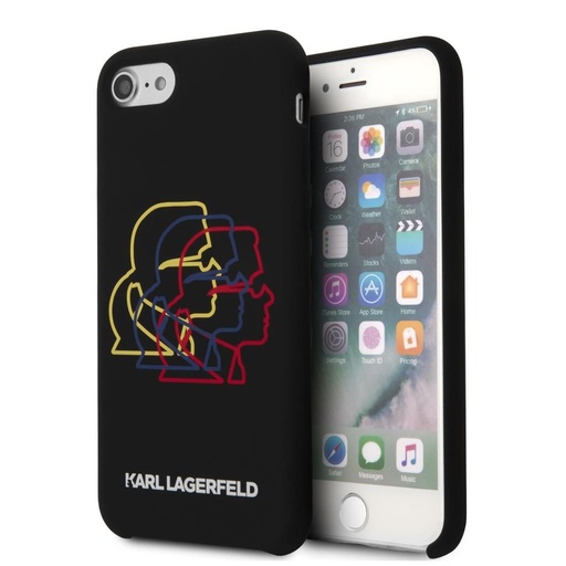 Apple iPhone 7/8/SE2020/SE2022 Karl Lagerfeld Liquid Glitter Gatsby puzdro (Čierny) – KLHCI8LGGKBK