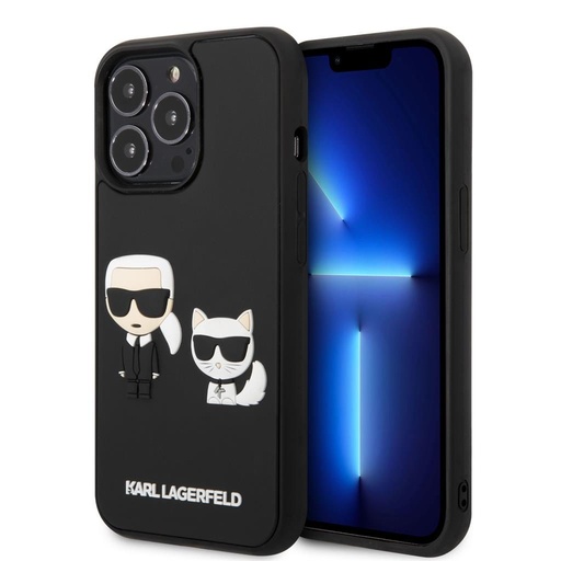 Apple iPhone 13 Pro Karl Lagerfeld & Choupette 3D puzdro (Čierny) – KLHCP13L3DRKCK
