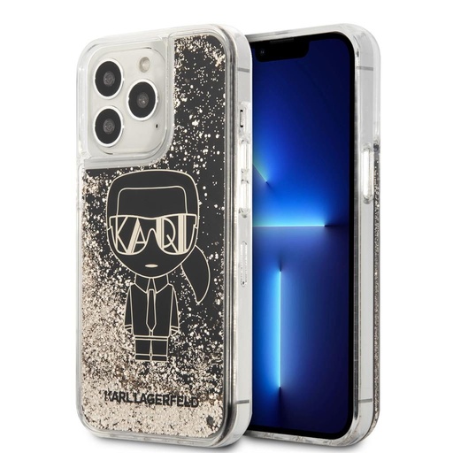 Apple iPhone 13 Pro Max Karl Lagerfeld Liquid Glitter Gatsby puzdro (Čierny) – KLHCP13XLGGKBK