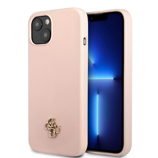 Apple iPhone 13 mini Guess 4G Silicone Metal Logo puzdro (Ružový) - GUHCP13SS4LP