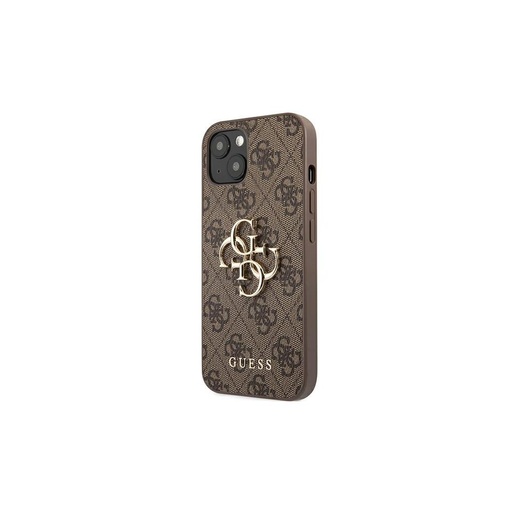 Apple iPhone 13 Pro Max GUESS PU 4G Metal Logo zadný kryt (Hnedý - GUHCP13X4GMGBR)