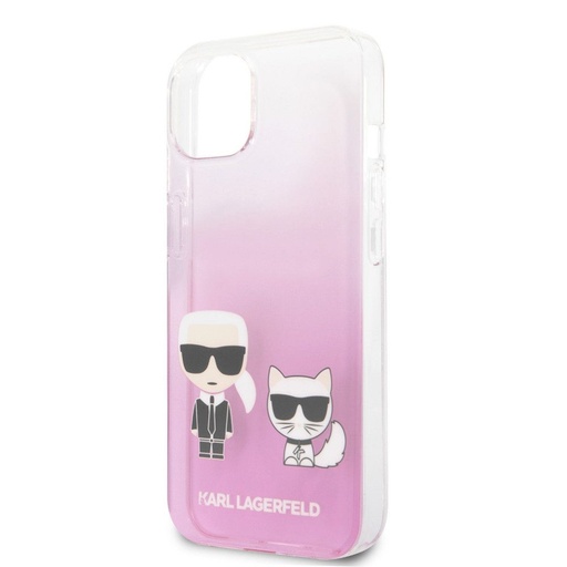 Apple iPhone 13 Pro Karl Lagerfeld PC/TPU Ikonický Karl and Choupette puzdro (Ružový) – KLHCP13LCKTRP