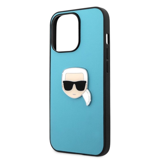 Apple iPhone 13 Pro Max Karl Lagerfeld PU Leather Karl Head puzdro (Modrý) – KLHCP13XPKMB