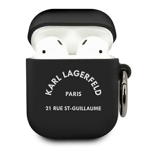 Apple AirPods 1/2 Karl Lagerfeld Rue St Guillaume puzdro (Čierny) – KLACA2SILRSGBK