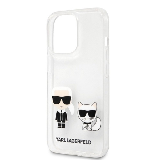 Apple iPhone 13 Pro Max Karl Lagerfeld PC/TPU Ikonický Karl and Choupette puzdro (Priehľadný) – KLHCP13XCKTR