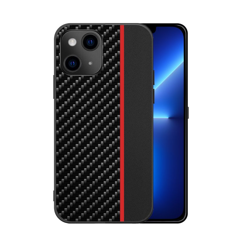 Apple iPhone 7 / iPhone 8 / iPhone SE 2020 / iPhone SE 2022 MOTO carbon hátlap tok (Fekete Piros Csíkkal)