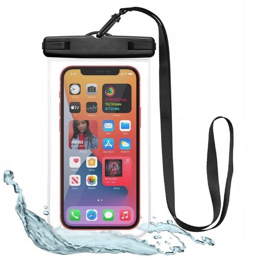 TECH PROTECT-Universal waterproof case vodotesný puzdro, (Čierno-priehľadný)