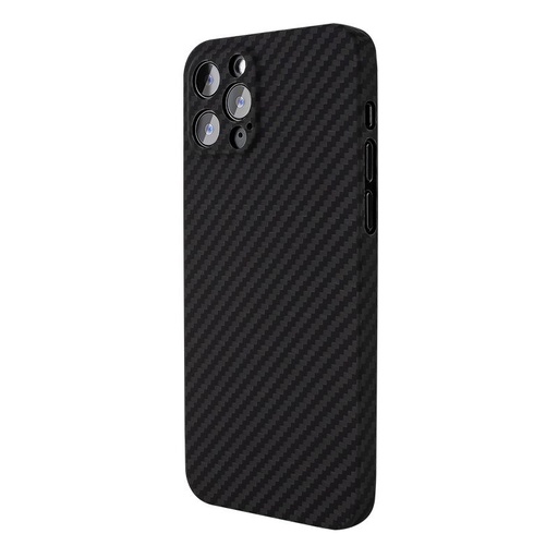 Apple iPhone 12 Pro aramid carbon odolný proti nárazu ultratenký zadný kryt (Čierny)