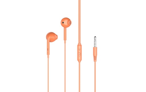 XO EP28 drôtový slúchadlo (Oranžovo červený) – jack 3,5 mm s konektorom