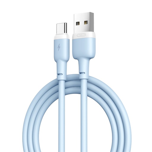 XO NB208 USB-C dátový kábel (Modrý) – mäkký silikónový kryt