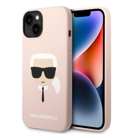 Apple iPhone 14 Plus Karl Lagerfeld MagSafe Liquid Silicone Karl Head pro iPhone 14 Plus Ružový puzdro (Ružový) – KLHMP14MSLKHLP
