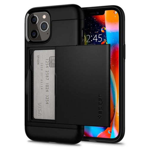 Apple iPhone 12/12 Pro Spigen slim armor CS odolný proti nárazu zadný kryt (Čierny)