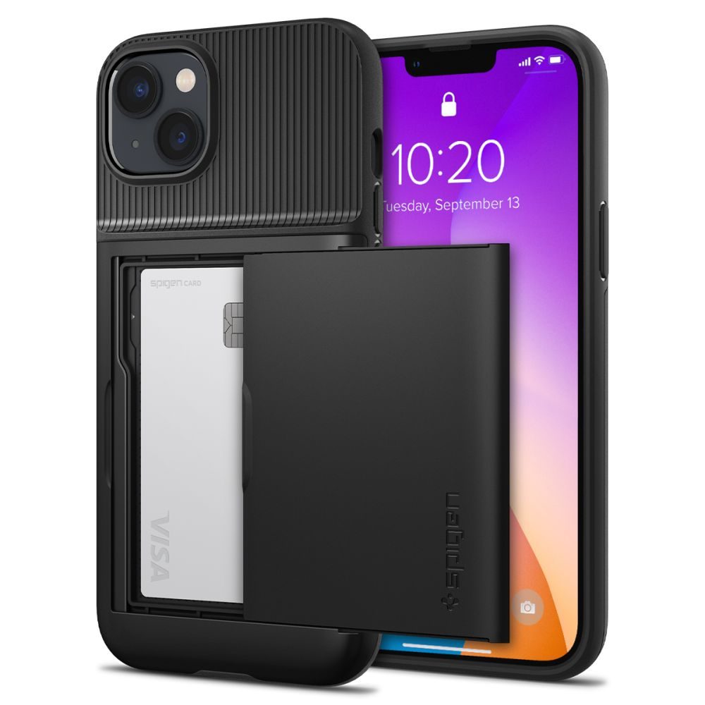 Apple iPhone 14 Pro Spigen slim armor CS ütésálló hátlap tok (Fekete)