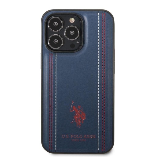 Apple iPhone 14 Pro U.S. Polo Stitched Lines zadný kryt (Modrý) - USHCP14LPFAV