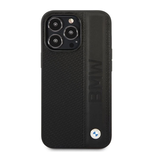 Apple iPhone 14 Pro Max BMW Signature Leather puzdro – Big Logo (Čierny) - BMHCP14X22RDPK