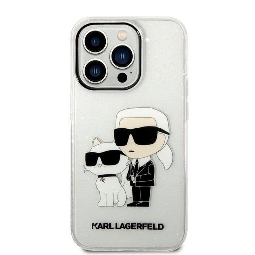 Apple iPhone 14 Pro Karl Lagerfeld IML Glitter Karl and Choupette NFT puzdro (Priehľadný) – KLHCP14LHNKCTGT