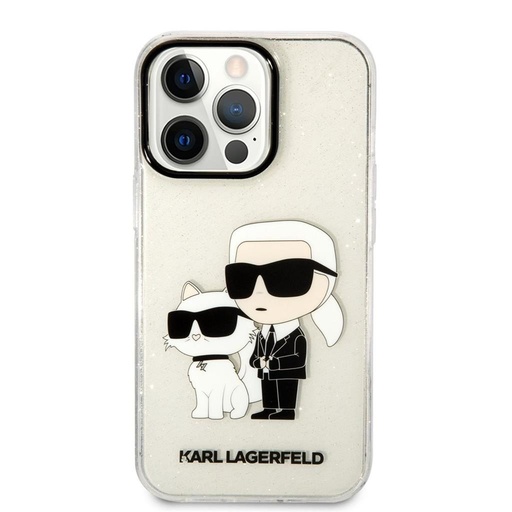 Apple iPhone 13 Pro Karl Lagerfeld IML Glitter Karl and Choupette NFT puzdro (Priehľadný) – KLHCP13LHNKCTGT