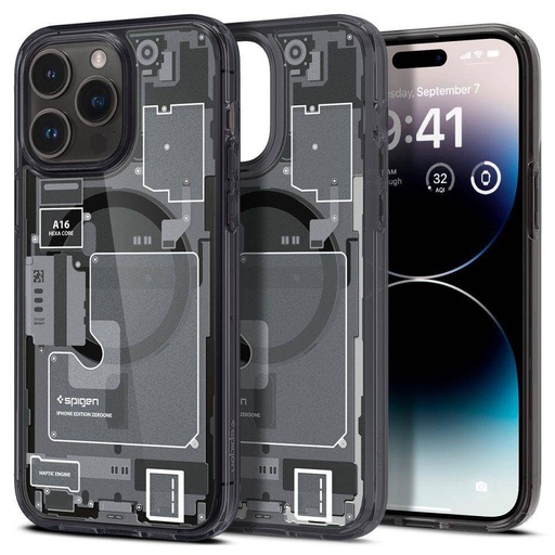 Apple iPhone 14 Pro Spigen Ultra hybrid mag magsafe zadný kryt (Sivý)