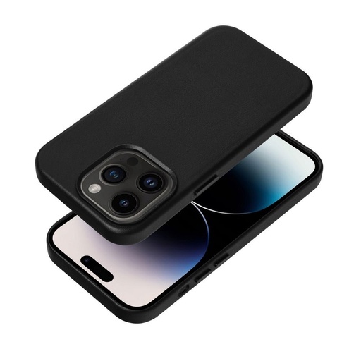 Apple iPhone 14 Pro Leather Mag magsafe zadný kryt (Čierny)