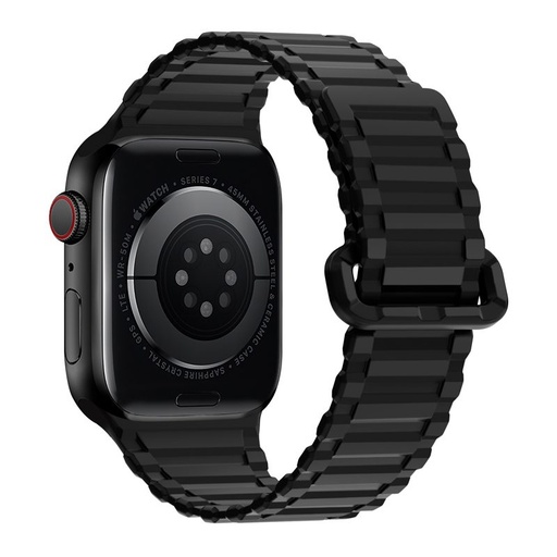 Apple Watch 42 / 44 / 45 / 49 mm Hoco WA06 flexibilný magnetický silikónový remienok čierny