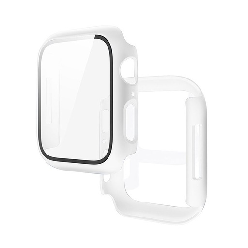 Apple Watch 7/Watch 8 41mm Hoco WS3 Shadow puzdro vstavaný so ochranným sklom (Biely)