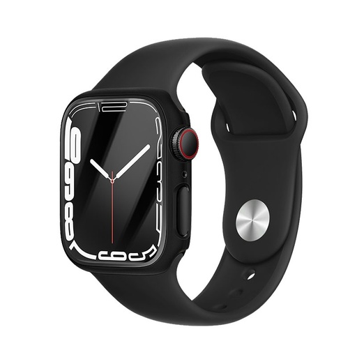 Apple Watch 7/Watch 8 41mm Hoco WS3 Shadow puzdro vstavaný so ochranným sklom (Čierny)