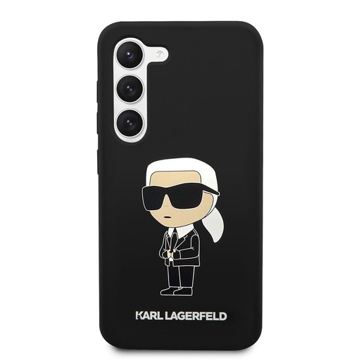 Samsung Galaxy S23+ Karl Lagerfeld Liquid Silicone Ikonický NFT puzdro (Čierny) – KLHCS23MSNIKBCK
