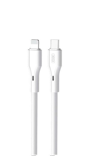 XO NBQ231A Rock Series USB-C–Lightning dátový kábel (Biely) – 27W