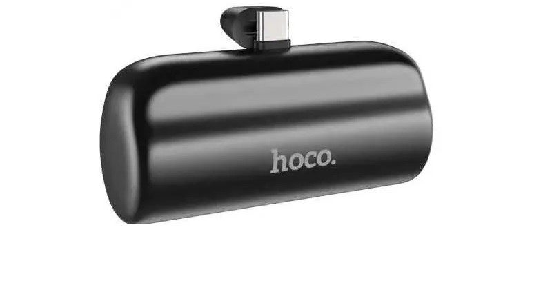 HOCO J106 5000 mAh kapacítású kompakt powerbank, type-c csatlakozóval, kitámasztóval fekete