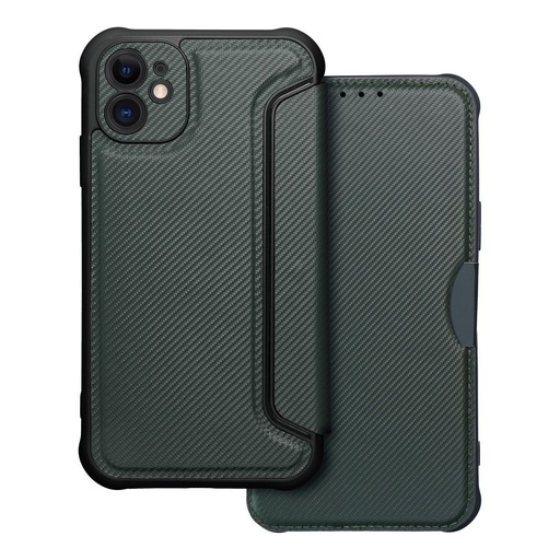 Apple iPhone 11 Razor magnetický odolný proti nárazu knižkové puzdro (Zelený)