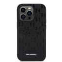 Apple iPhone 14 Pro Karl Lagerfeld Saffiano Monogram Card Slot tok (Fekete) – KLHCP14LSAKLHPPK