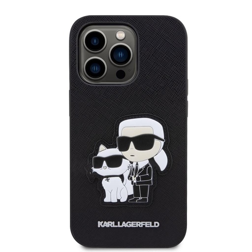 Apple iPhone 14 Pro Karl Lagerfeld PU Saffiano Karl and Choupette NFT puzdro (Čierny) – KLHCP14LSANKCPK