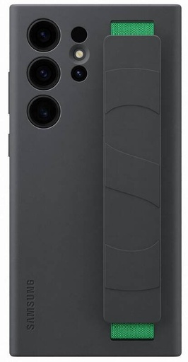 Samsung Galaxy S23 Ultra Silicone Cover puzdro s remienkom (Čierny)