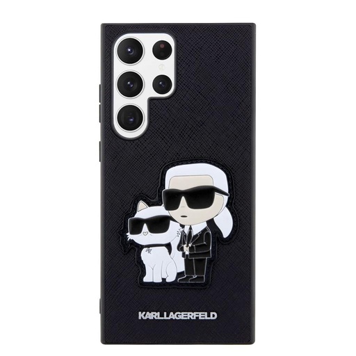 Samsung Galaxy S23 Ultra Karl Lagerfeld PU Saffiano Karl and Choupette NFT puzdro (Čierny) – KLHCS23LSANKCPK
