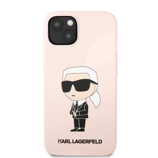 Apple iPhone 13 Karl Lagerfeld Liquid Silicone Ikonický NFT puzdro (Ružový) – KLHCP13MSNIKBCP