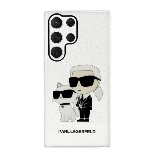 Samsung Galaxy S23 Ultra Karl Lagerfeld IML Glitter Karl and Choupette NFT puzdro (Priehľadný) – KLHCS23LHNKCTGT