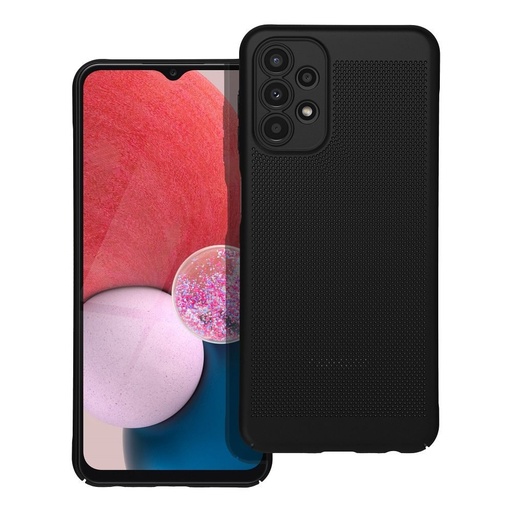 Samsung Galaxy A13 4G Breezy perforovaný plastový zadný kryt (Čierny)