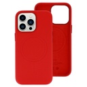 Apple iPhone 14 Pro magsafe leather hátlap tok (Piros)