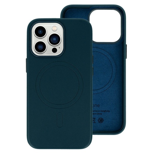 Apple iPhone 13 magsafe leather zadný kryt (Modrý)