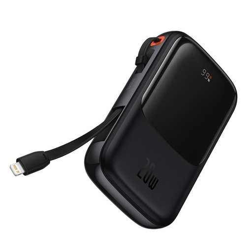 BASEUS QPow powerbanka, 10000mAH s kapacitou,20W nabíjací s výkonom, lightning s káblom čierny